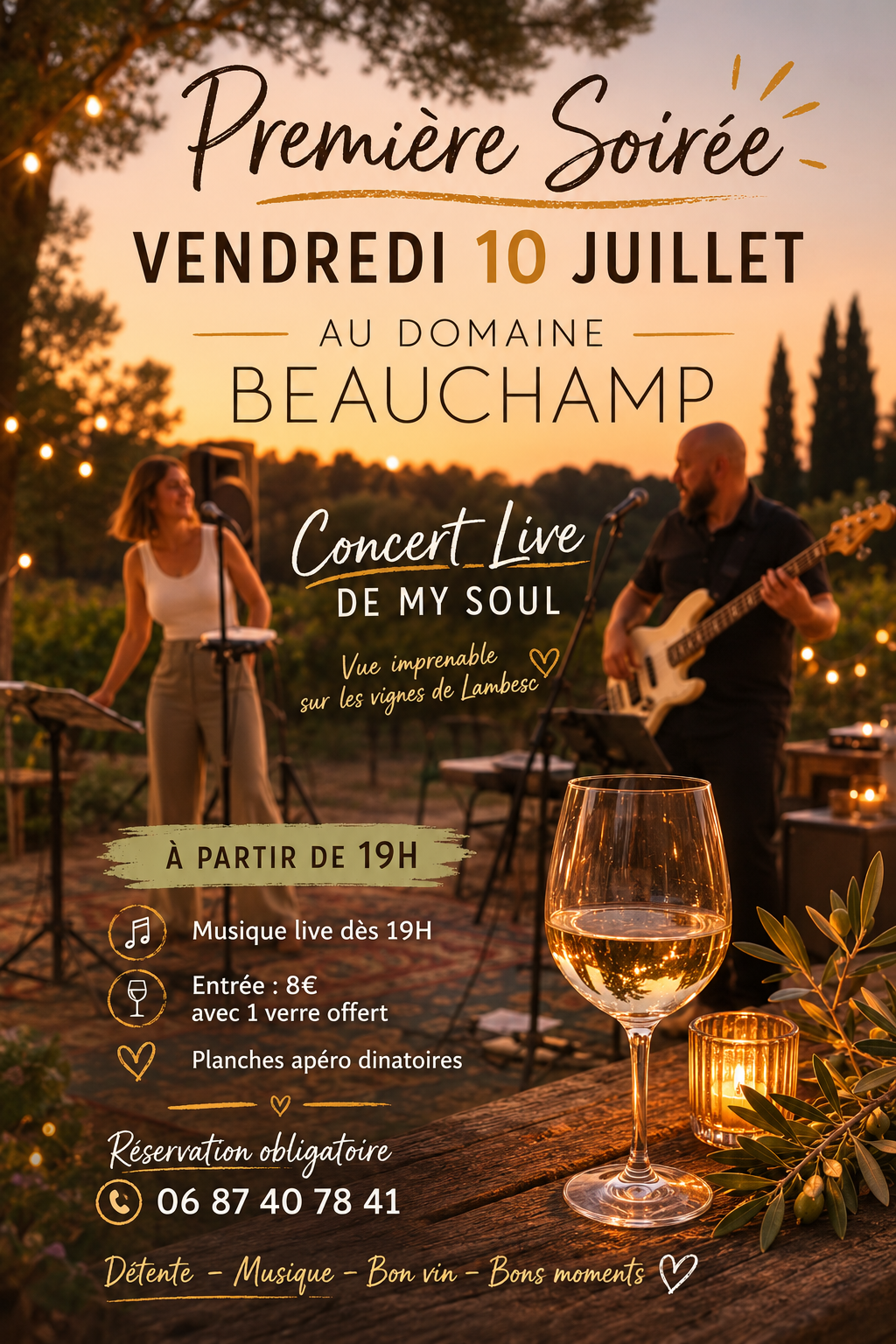 Premi�re soir�e au Domaine Beauchamp