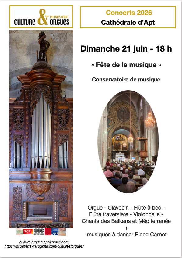Culture et orgues en Pays d'Apt - F�te de la musique
