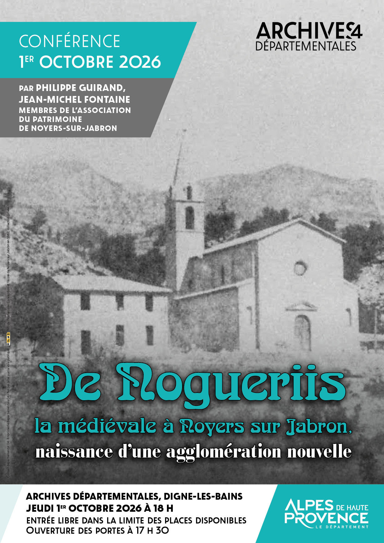 Conf�rence - De Nogueriis la m�di�vale � Noyers-sur-Jabron, naissance d'une agglom�ration nouvelle