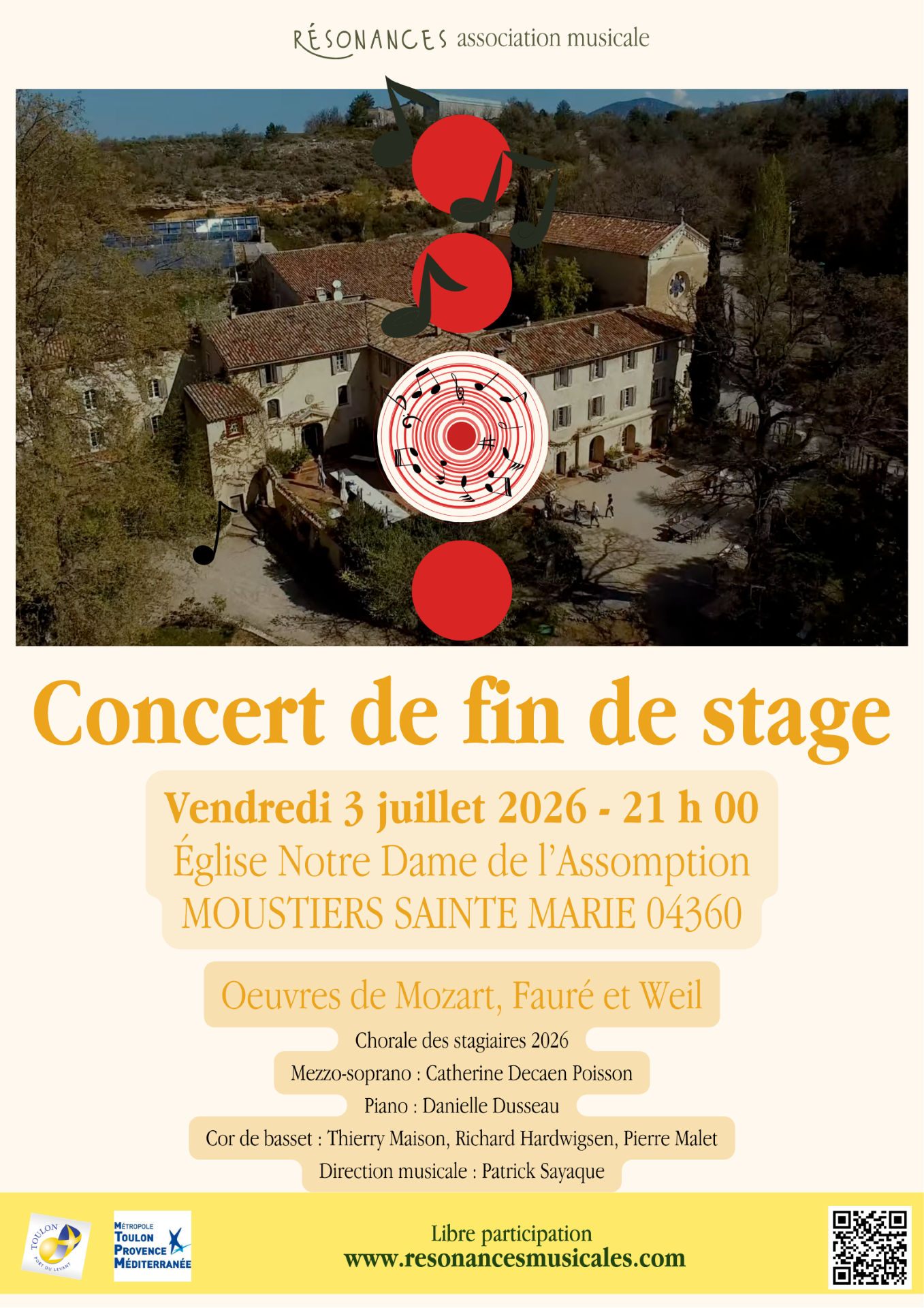 Concert & Chorale : Mozart, Faur� et Weil en l'Eglise