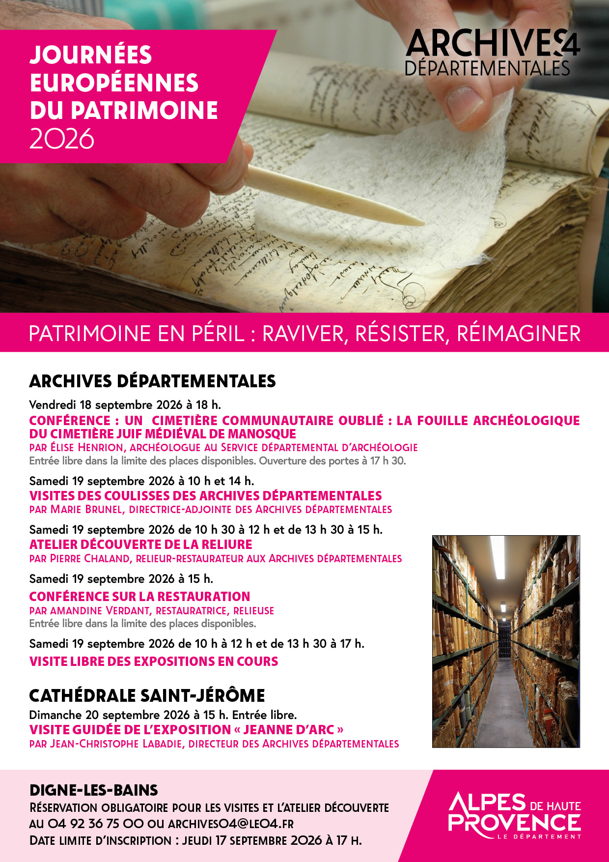 Conf�rence sur la restauration aux archives d�partementales