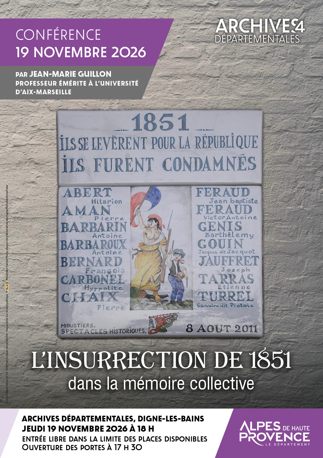 Conf�rence - L'insurrection de 1851 dans la m�moire collective