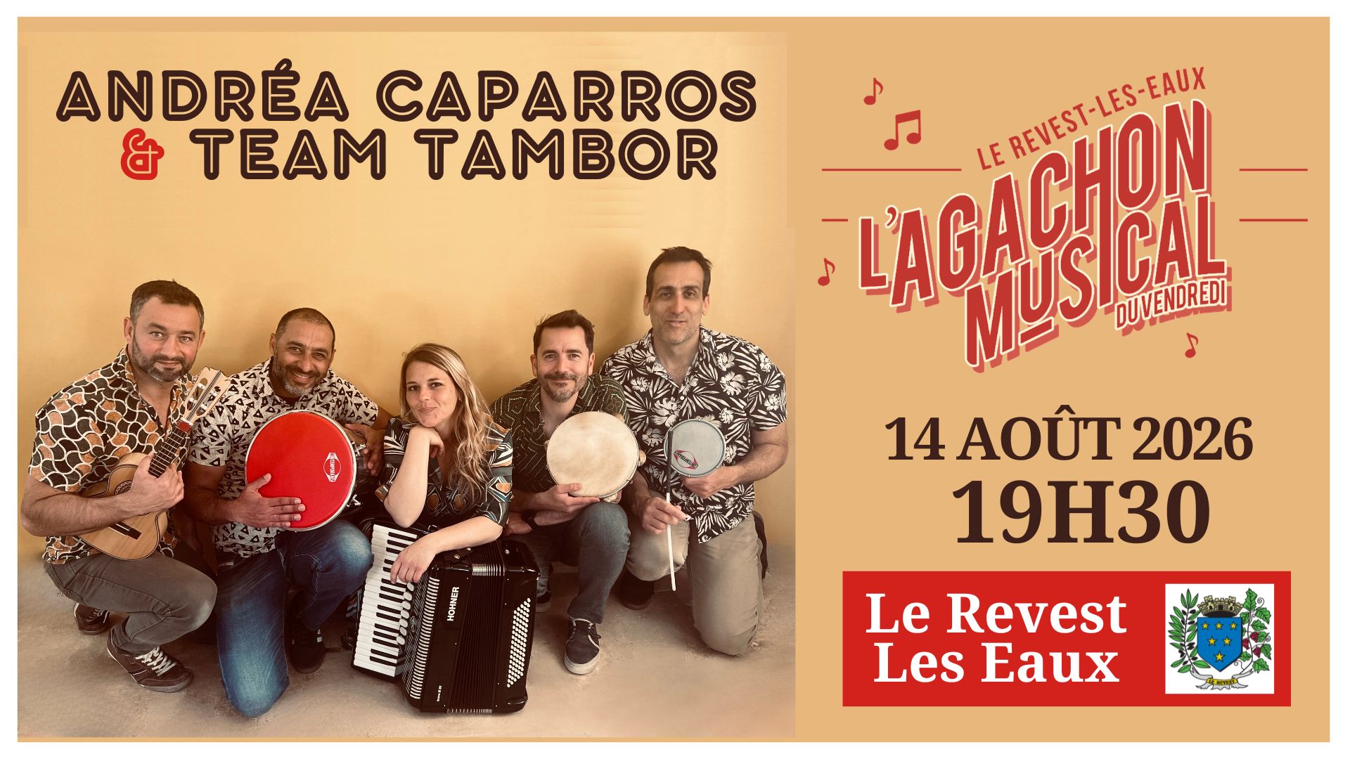 Concert - Andr�a Caparros & Team Tambor - L'Agachon musical du vendredi