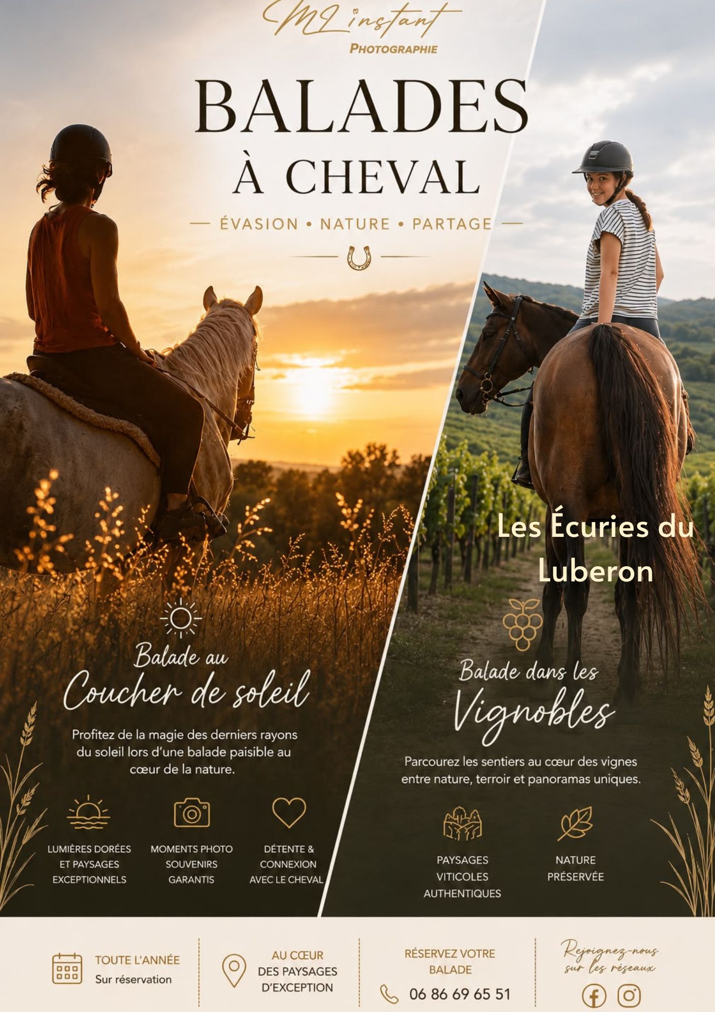 La magie des lumi�res du Luberon � cheval