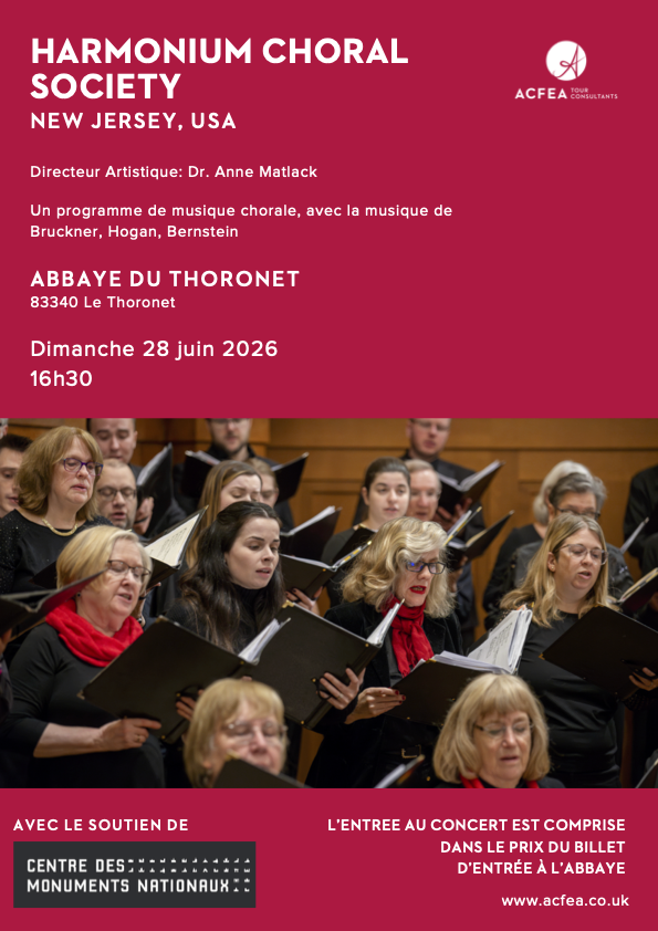 Conert Harmonium Choral Society � l'abbaye du Thoronet
