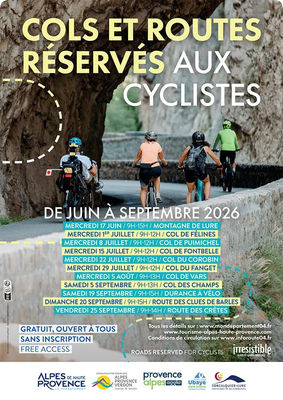 Cols et routes r�serv�s aux cyclistes - Col des Champs