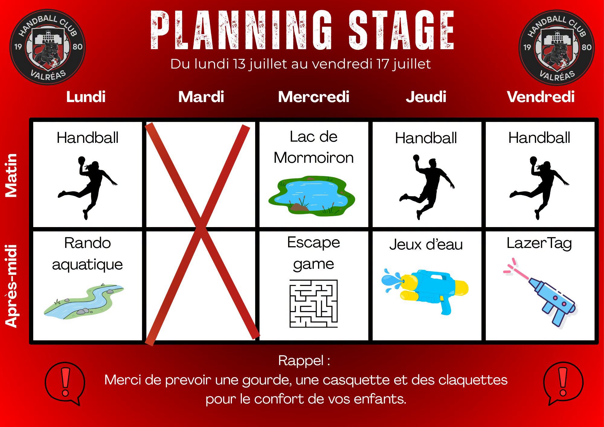 Stage vacances handball et multisports �t� N�2