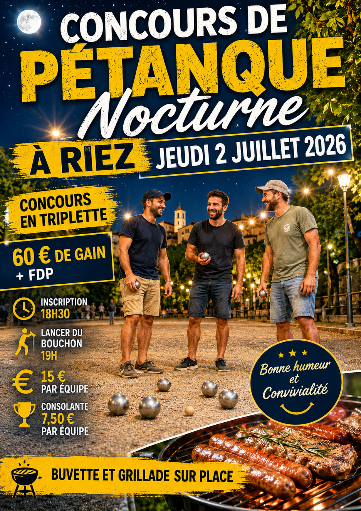Concours de p�tanque nocturne