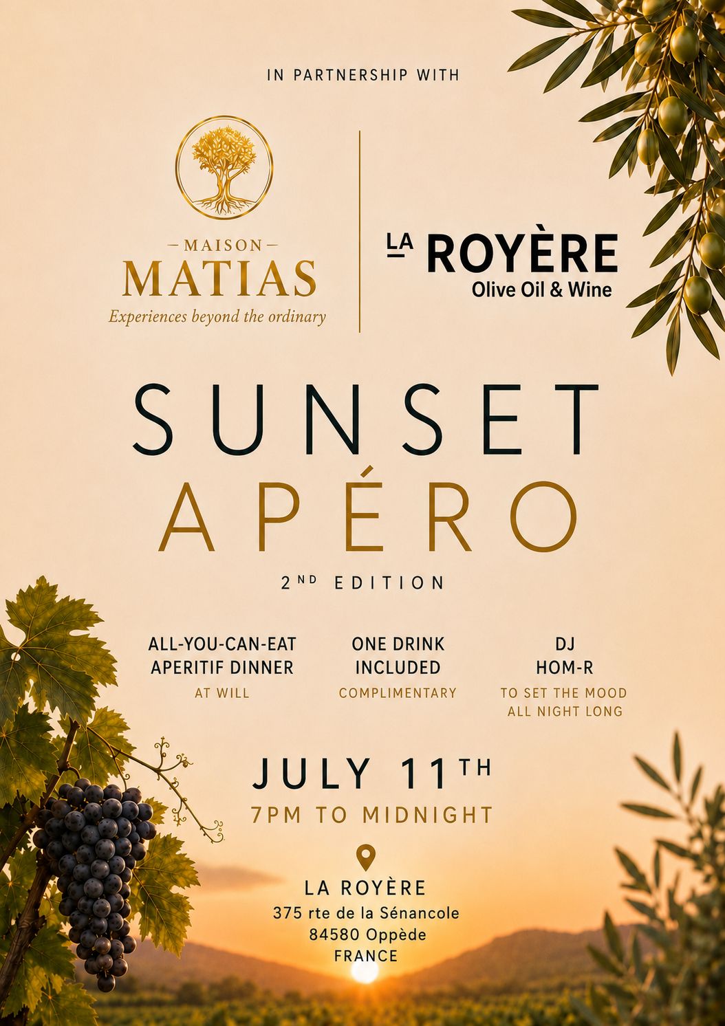 Sunset ap�ro � La Roy�re