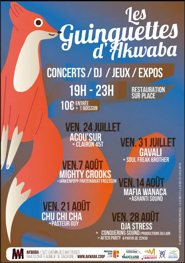 Les Guinguettes d'Akwaba - concerts / DJ / jeux / expos