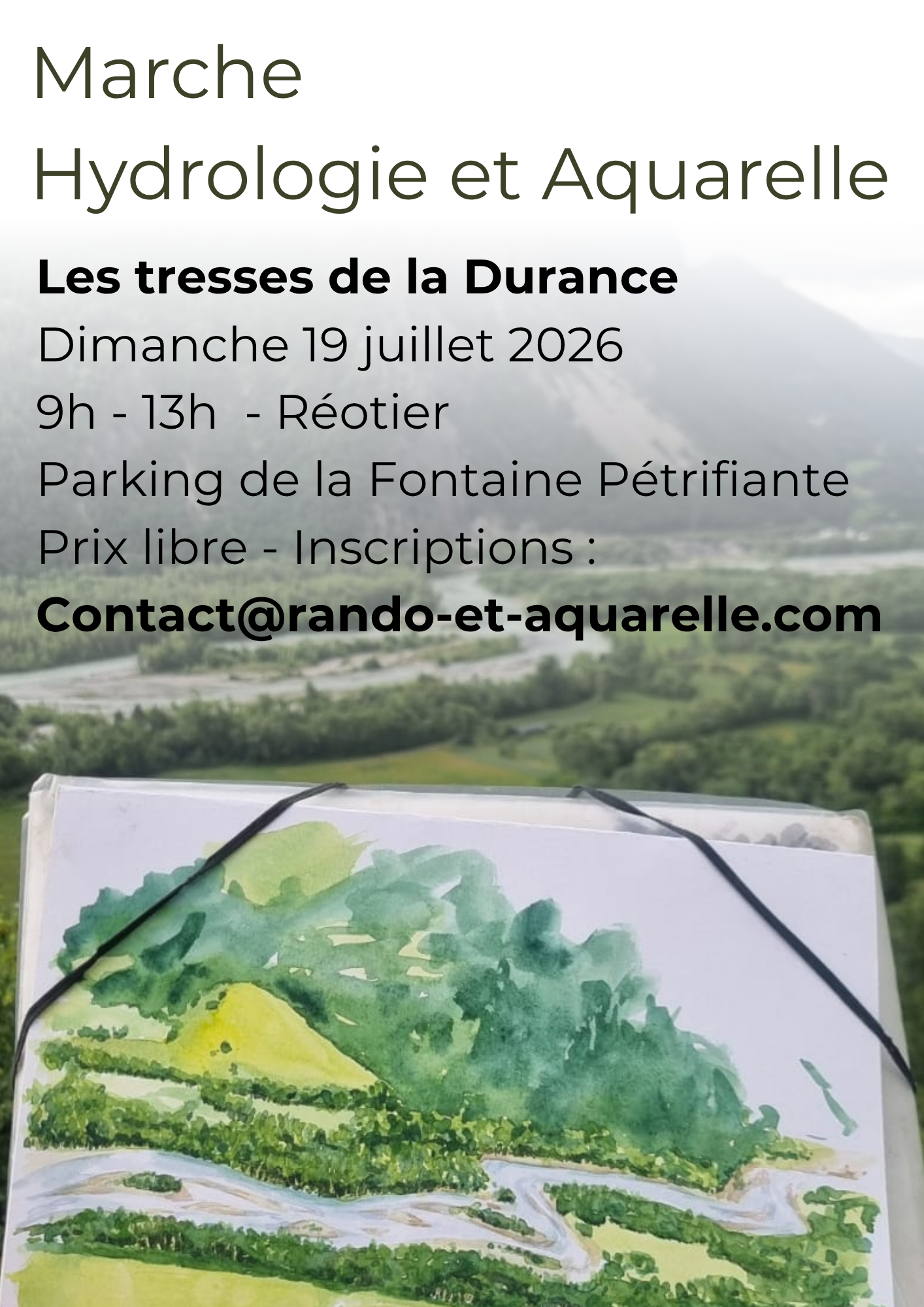 Marche hydrologie et aquarelle
