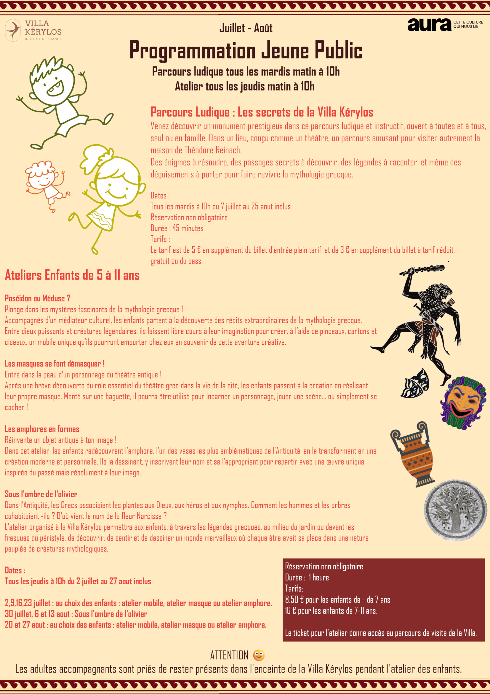 Atelier enfants de 5 � 11 ans � la Villa K�rylos