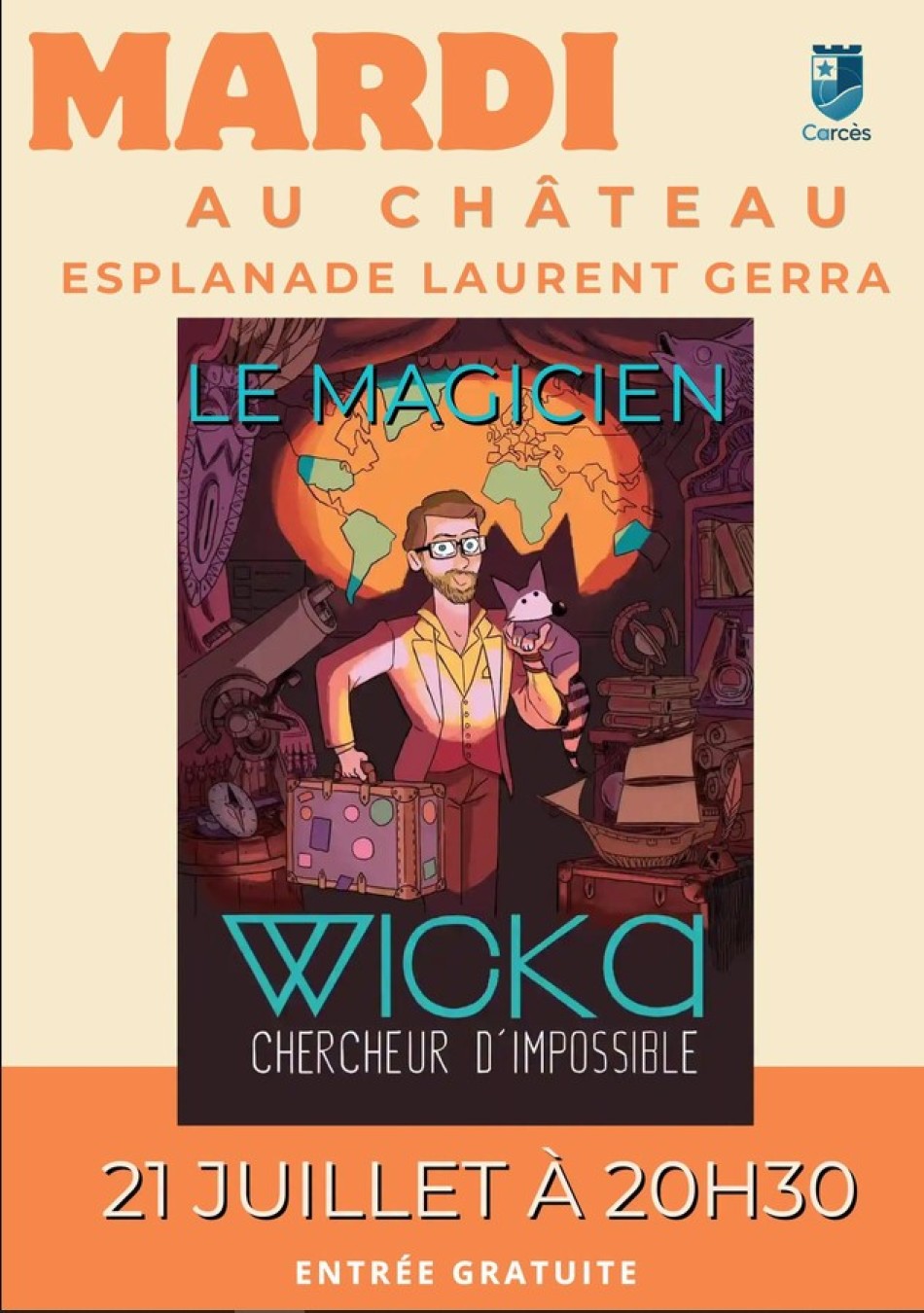 Spectacle de magie: Wicka le magicien chercheur d'impossible