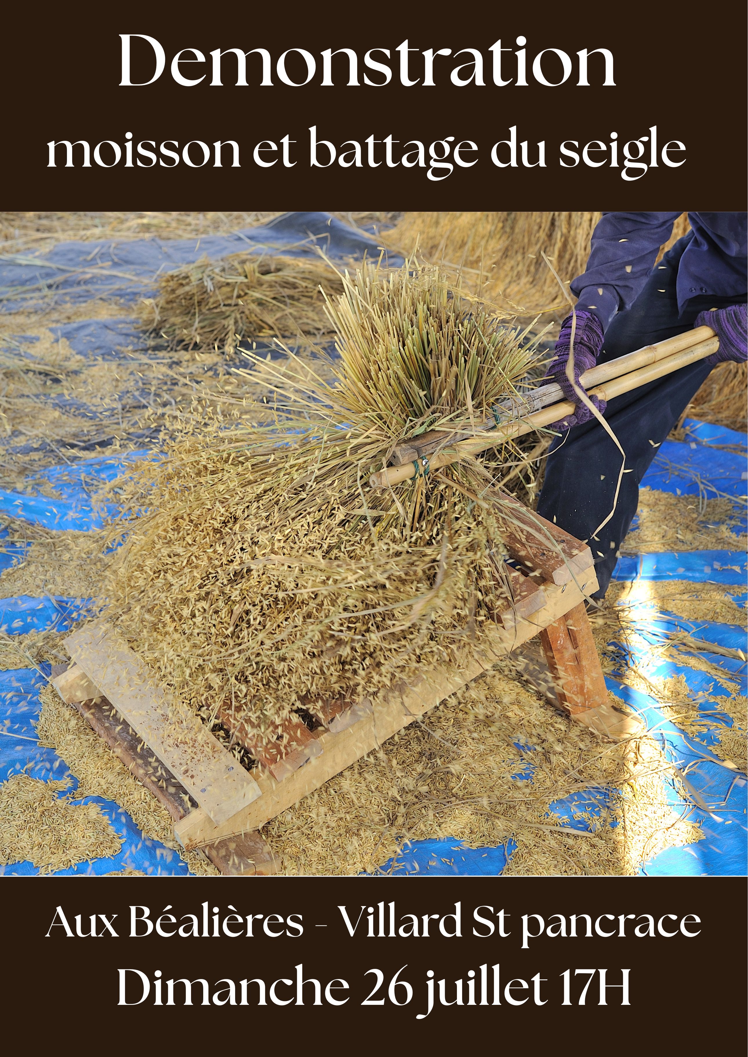 D�monstration moisson et battage du seigle