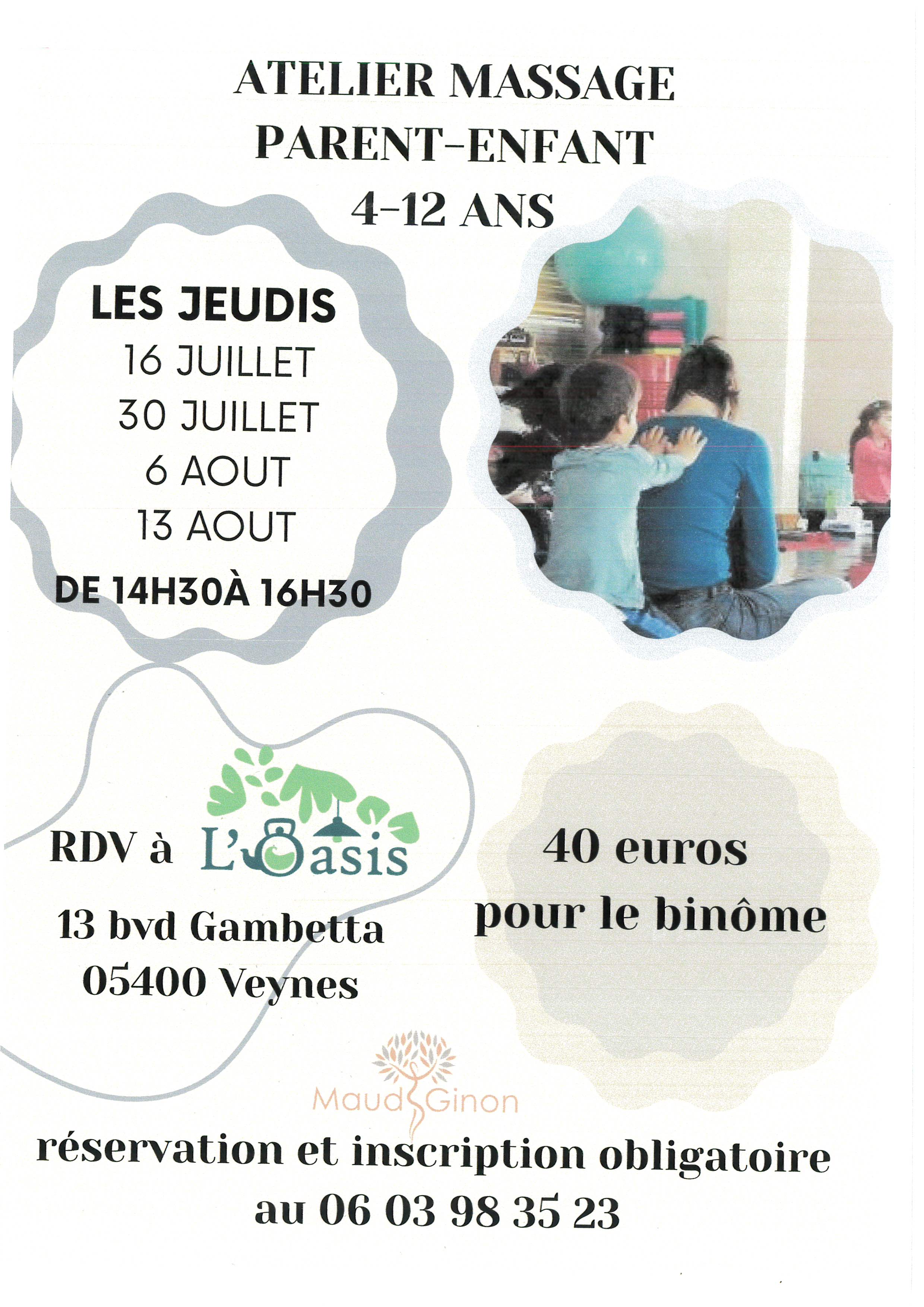 Atelier massage parent-enfant
