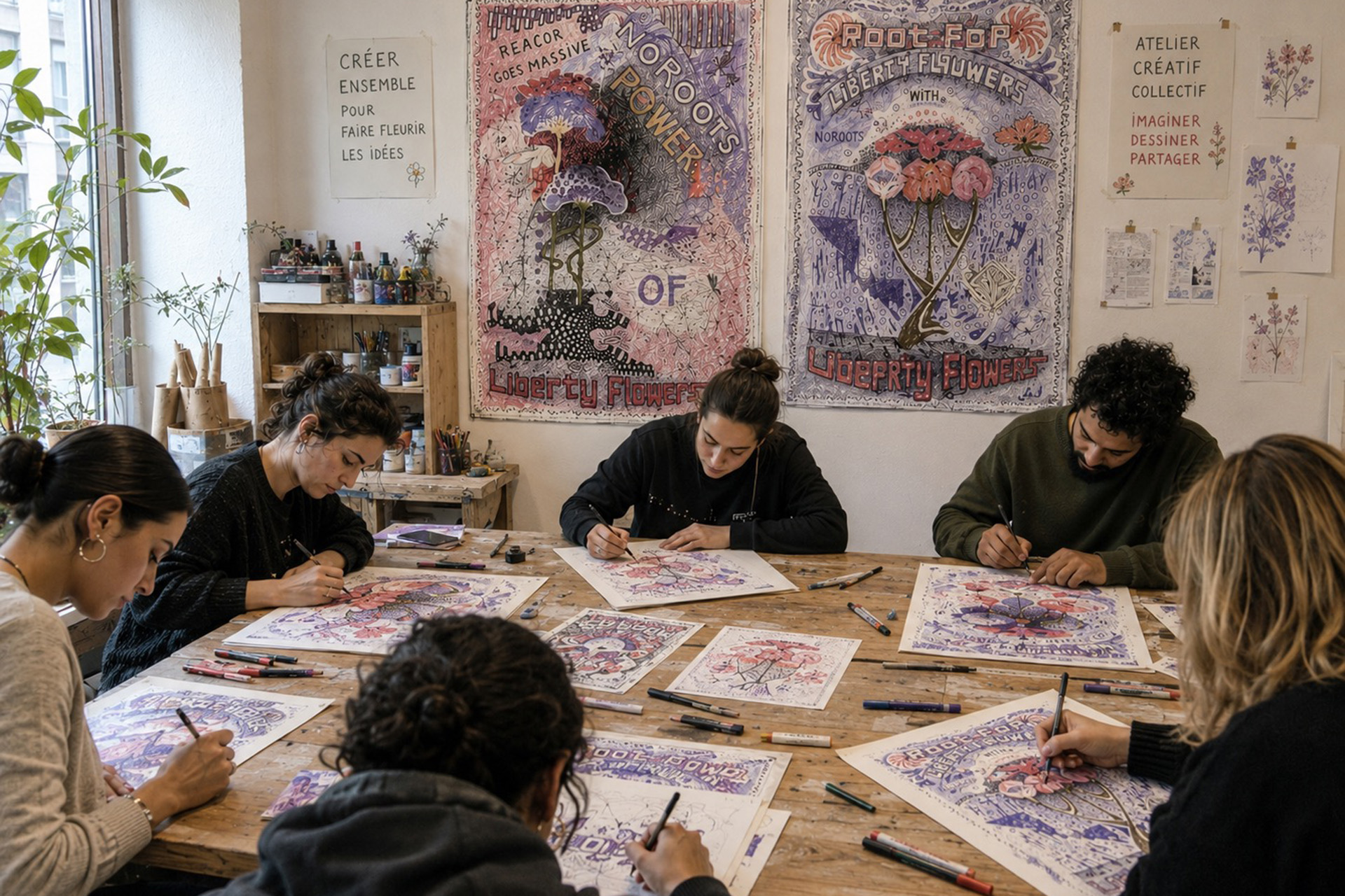 Atelier cr�atif � Des fleurs pour dire le monde � au Centre d'art