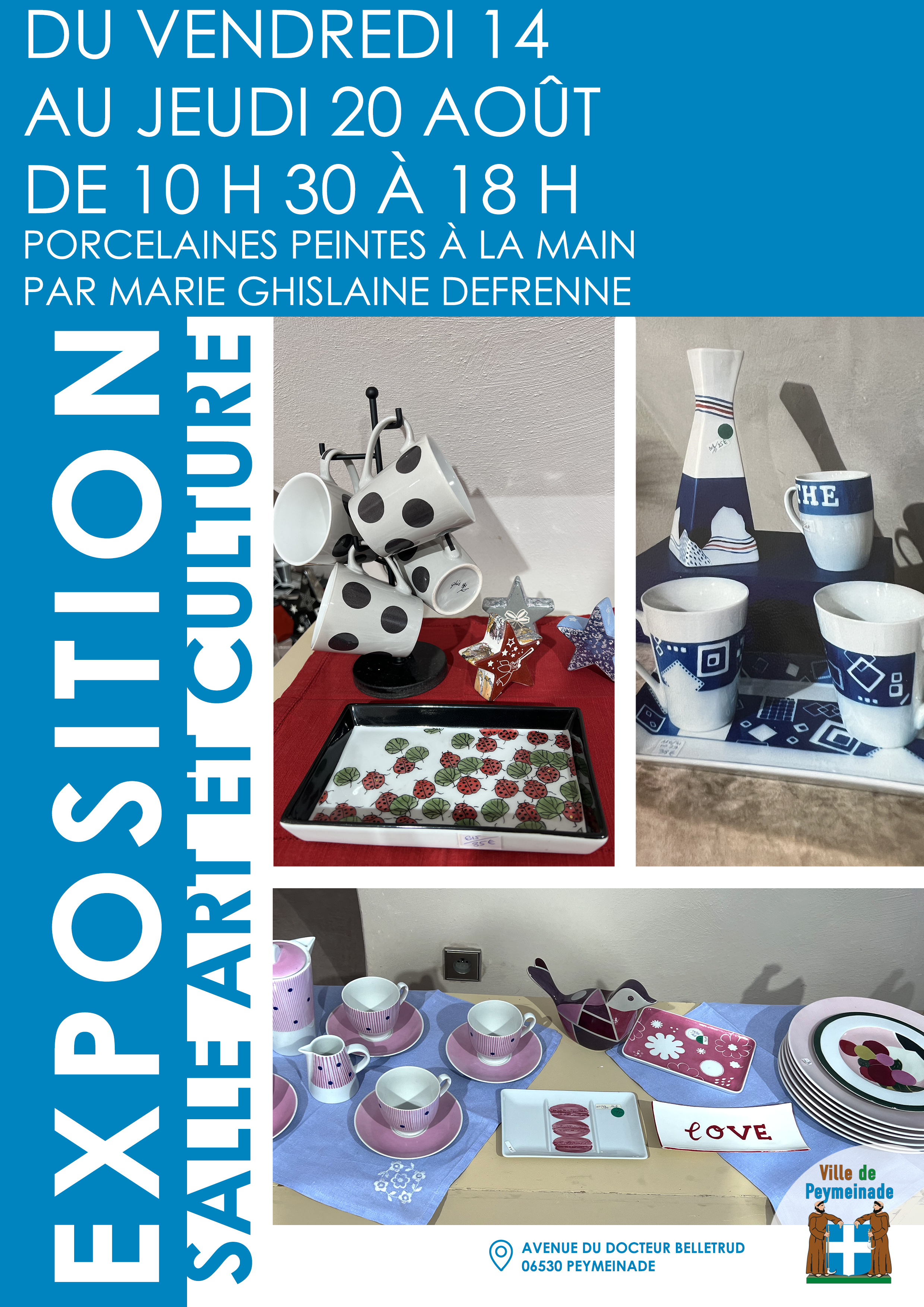 Exposition de porcelaines peintes � la main par Marie Ghislaine Defrenne