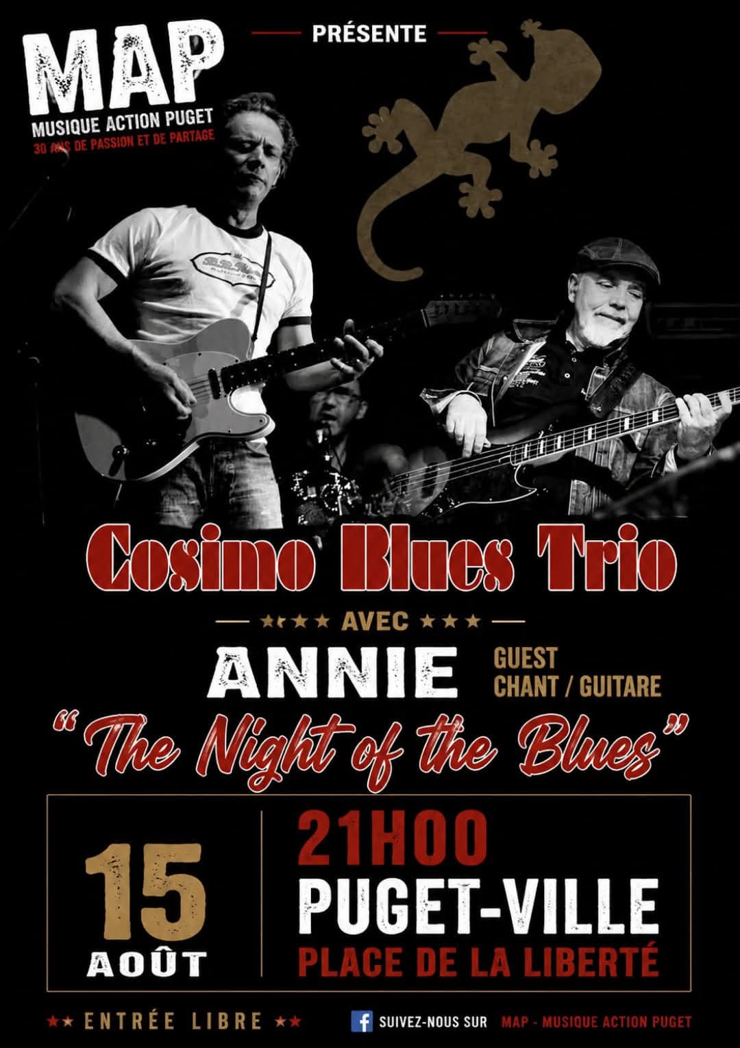 Concert de Cosimo Blues Trio � Puget-Ville