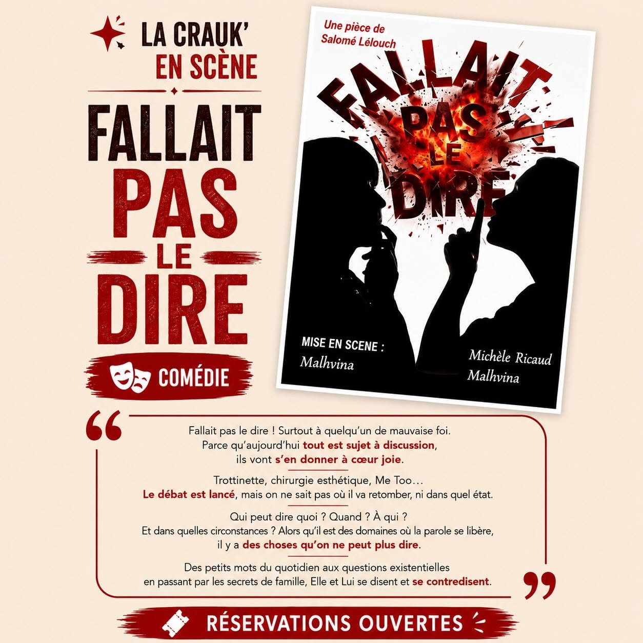 Festival th��tre dans les vignes : Fallait pas le dire