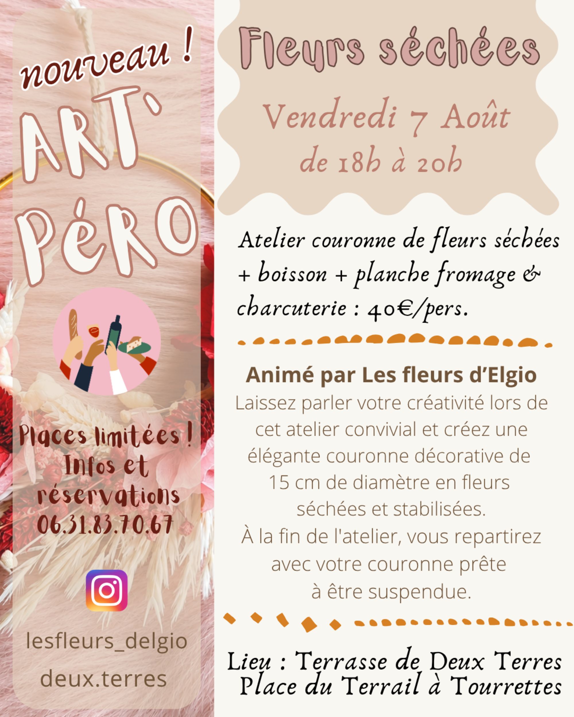 ART 'P�ro ' Couronne de Fleurs s�ch�es'