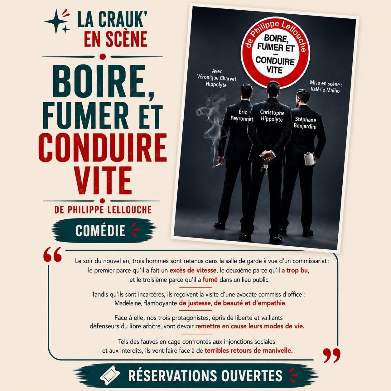 Festival th��tre dans les vignes : Boire, fumer et conduire vite