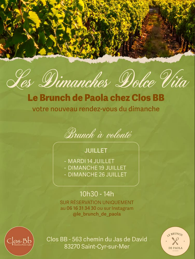 Les dimanches Dolce Vita, brunch au Clos BB