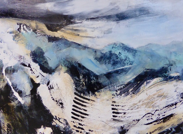Exposition Joy Moore, les Alpes d'Italie, acryliques sur toile