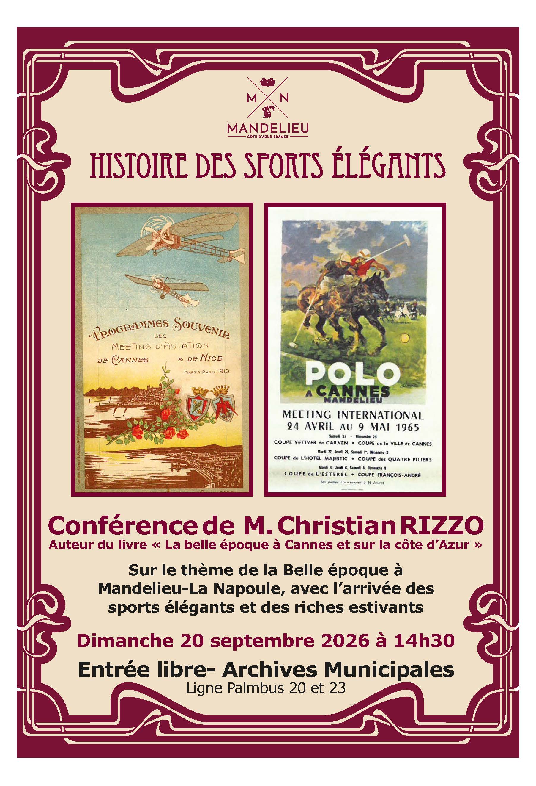 Conf�rence � De la Belle �poque � aujourd�hui �