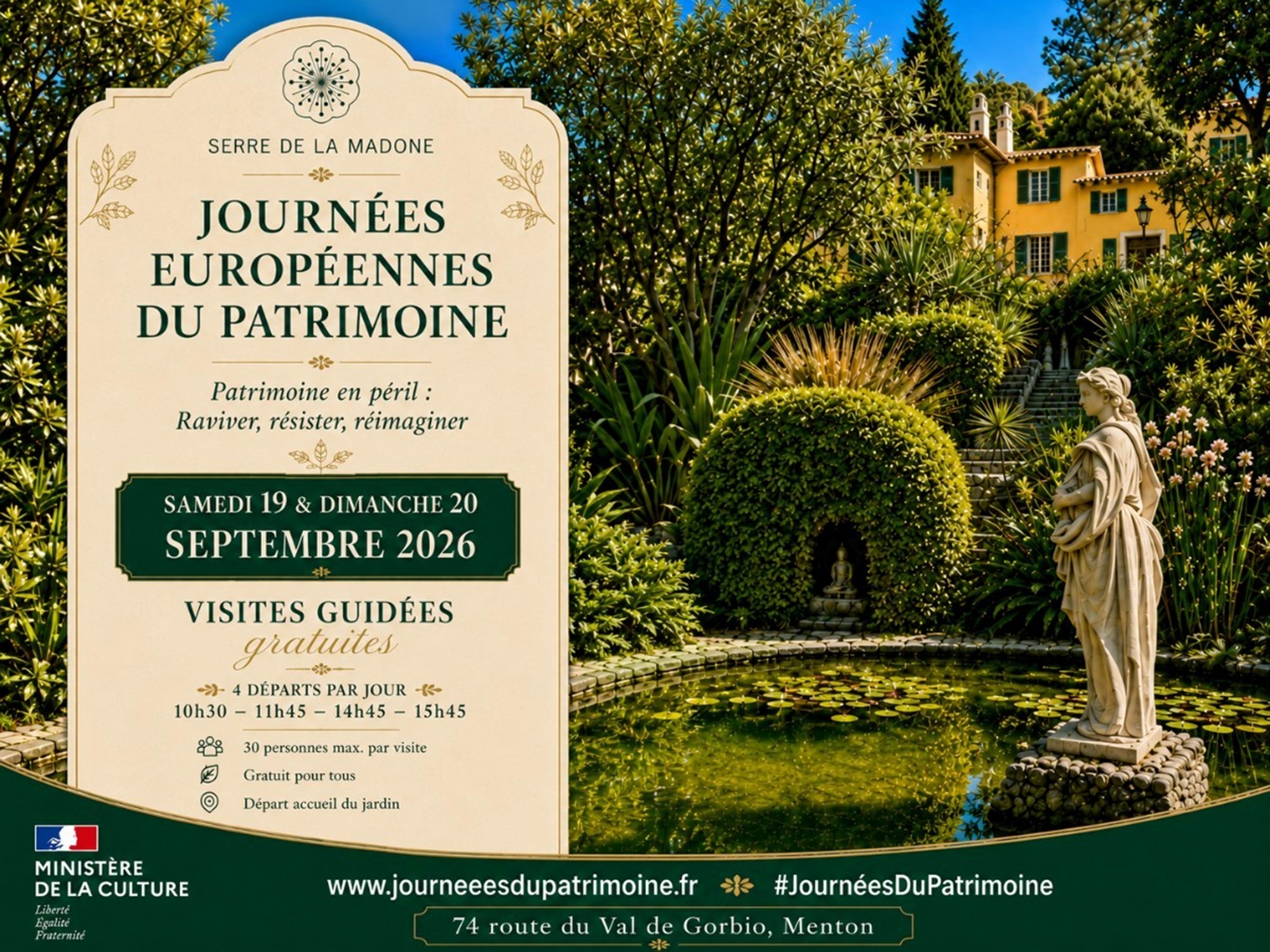 Journ�es europ�ennes du Patrimoine : Jardin Serre de la Madone