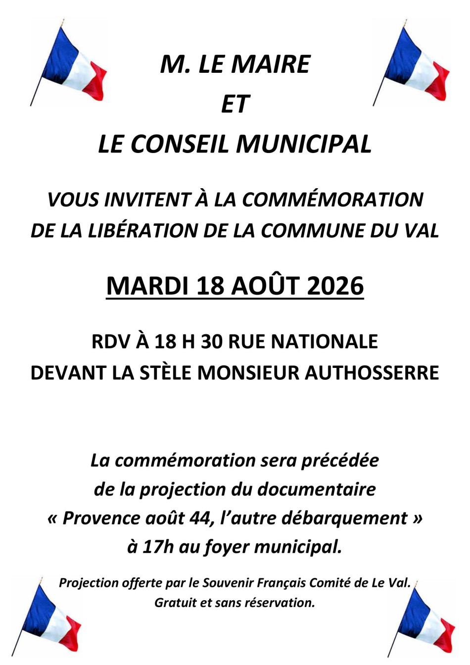 Comm�moration de la Lib�ration du Val