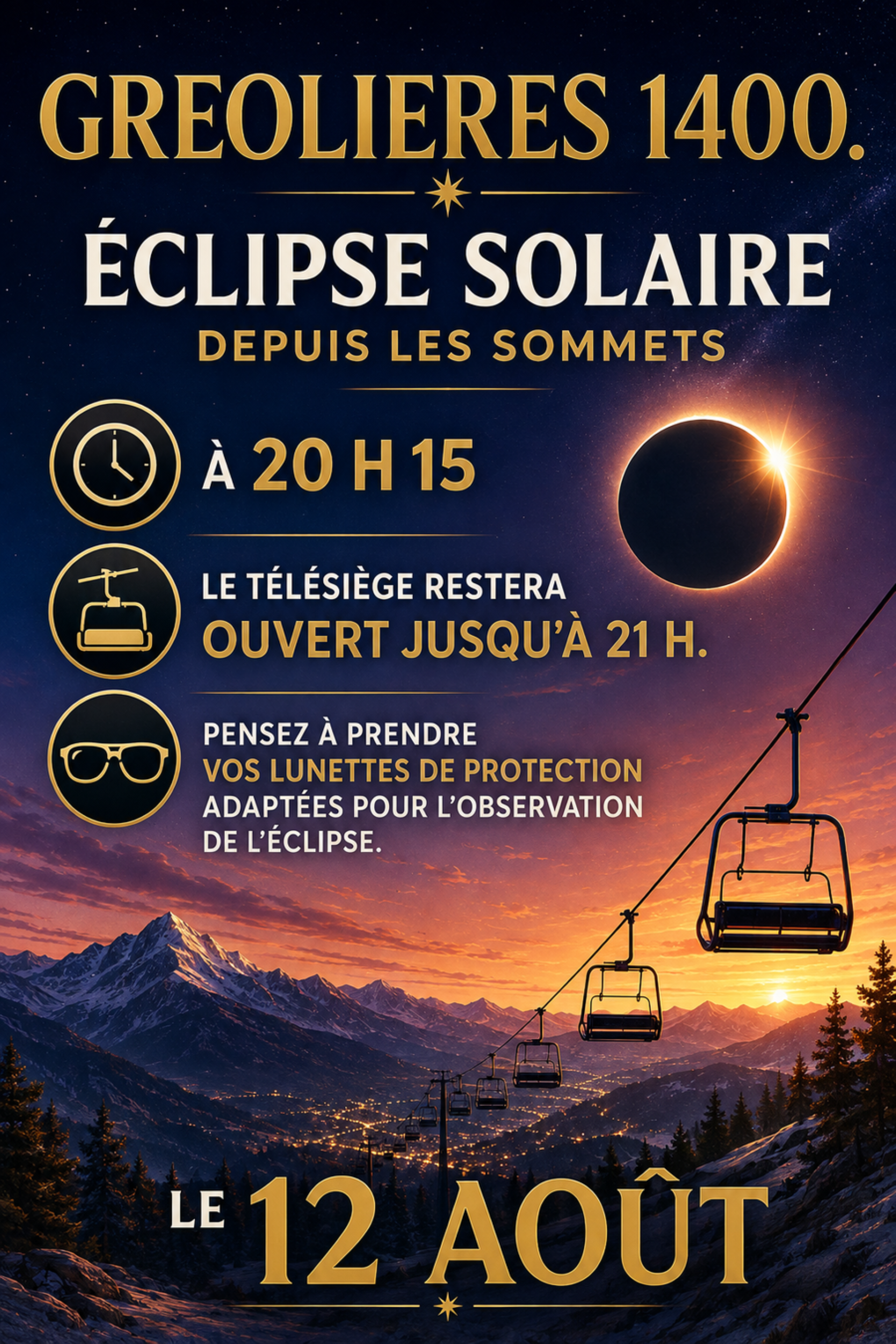 Eclipse solaire depuis les sommets
