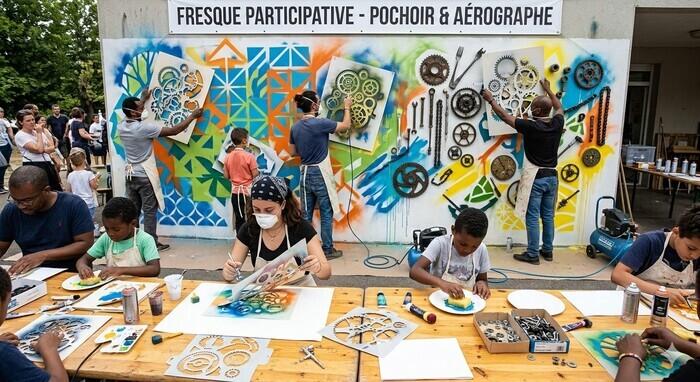 L�Atelier des Archanges : fresque participative et ateliers pochoirs