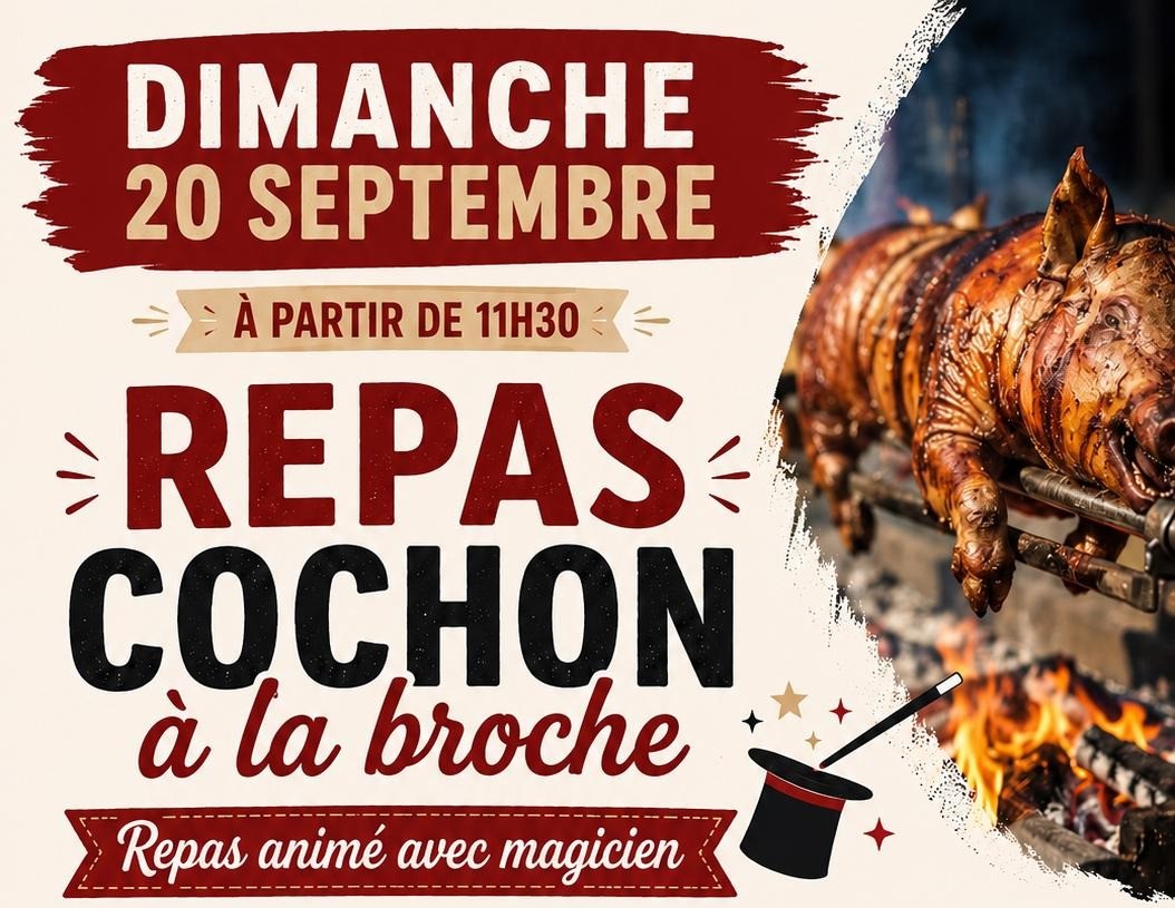 Repas cochon � la broche