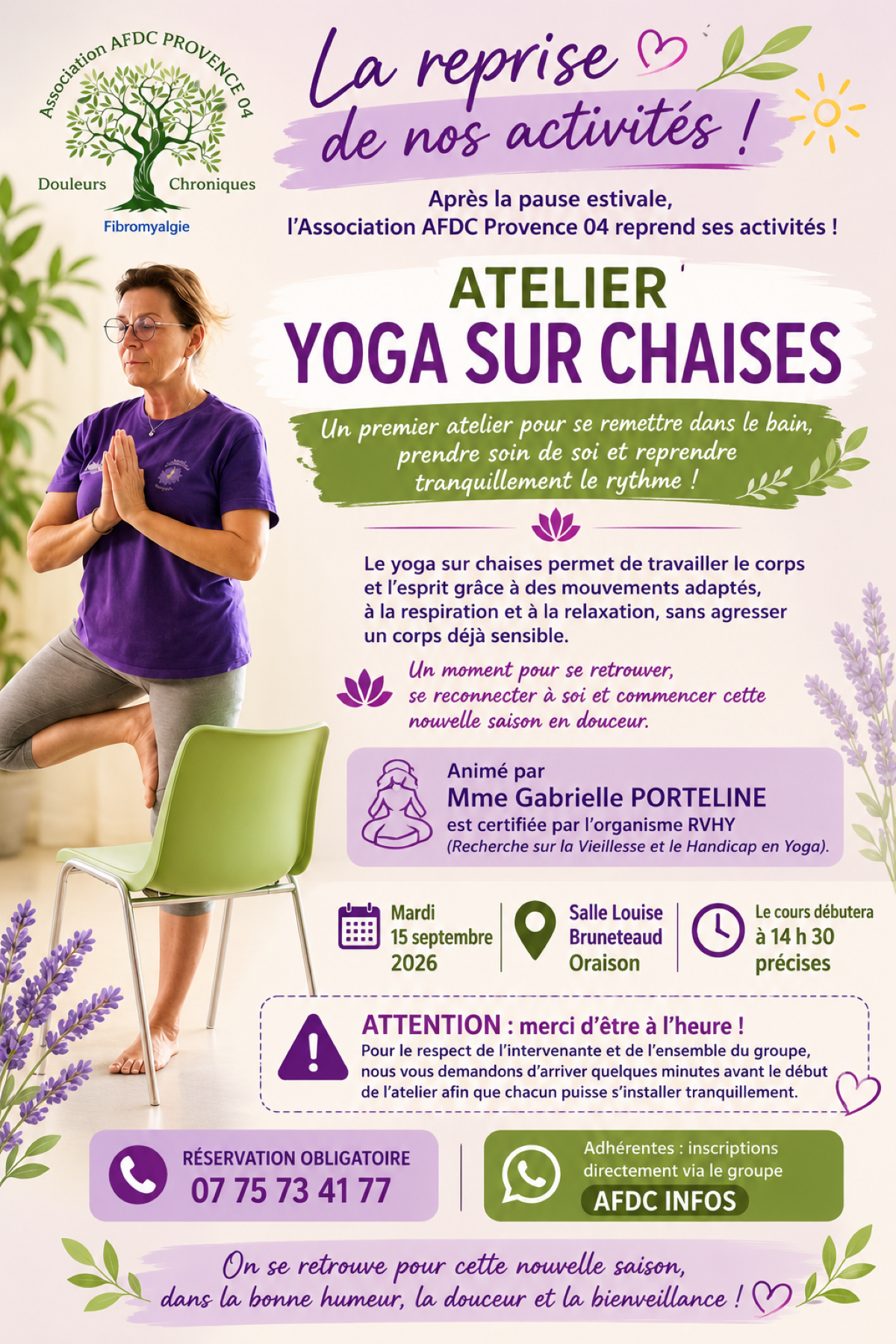 AFDC Atelier yoga sur chaise
