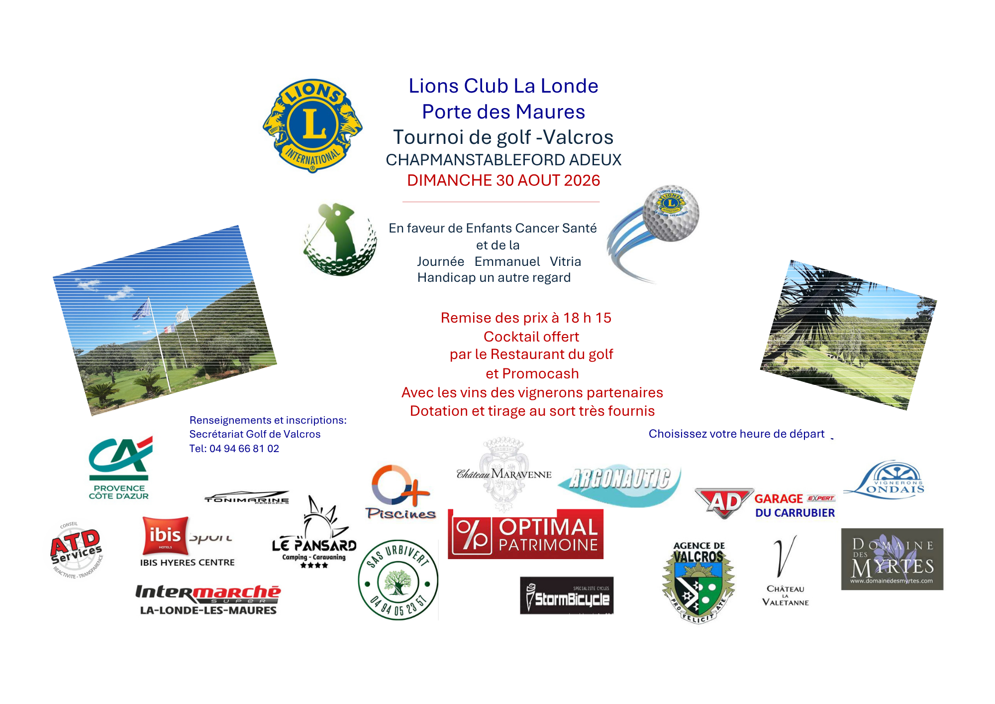 Tournoi de golf Scramble � 2 - Coupe Lions Club La Londe