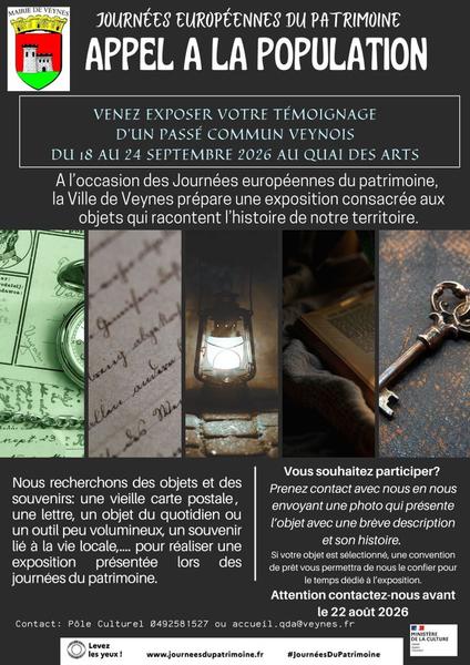 Journ�es Europ�ennes du Patrimoine : Exposition participative au Quai des Arts : Les Veynois ont la parole !