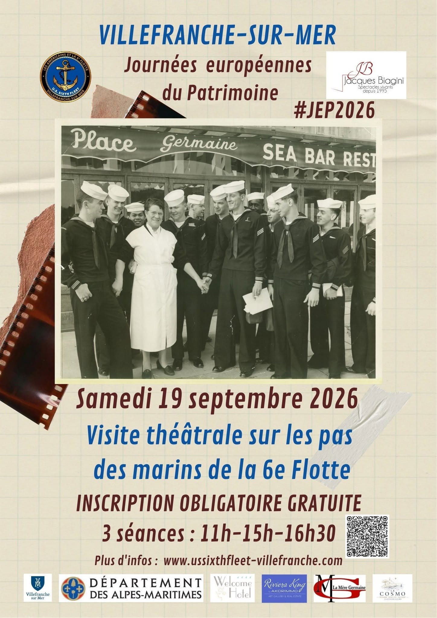 Journ�es Europ�ennes du Patrimoine : Visite th��trale sur les pas des marins de la 6e Flotte am�ricaine � Villefranche-sur-Mer
