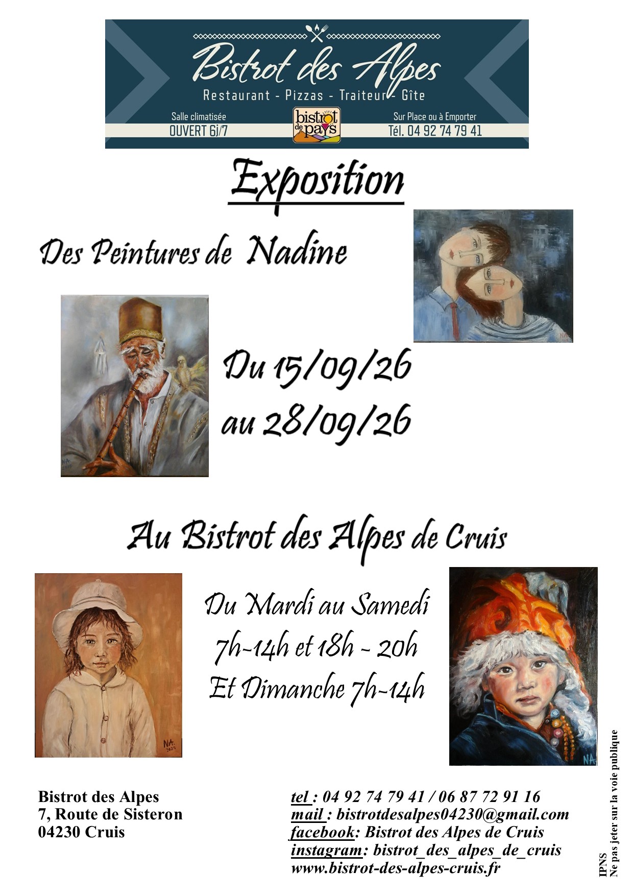 Exposition des tableaux de Nadine