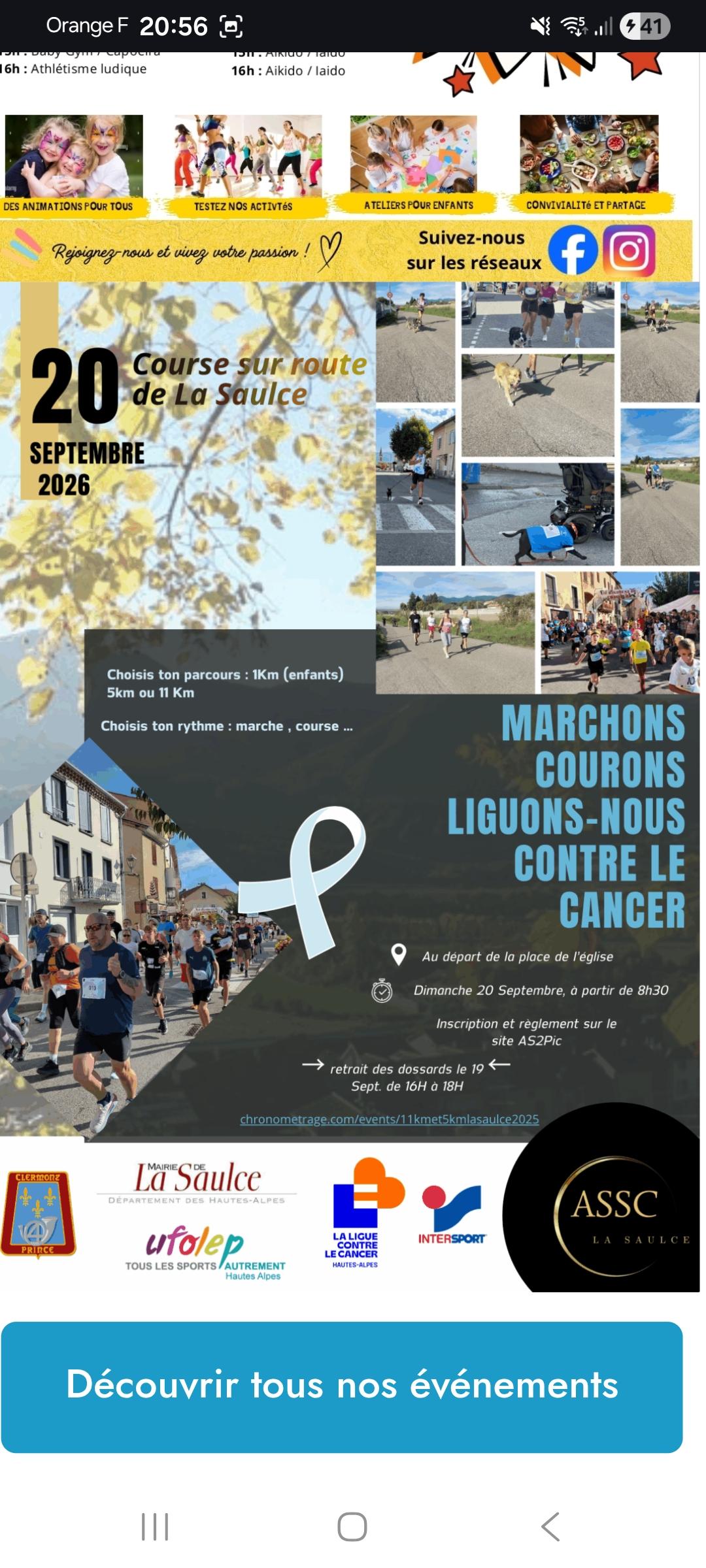 Course � pied pour la ligue contre le cancer