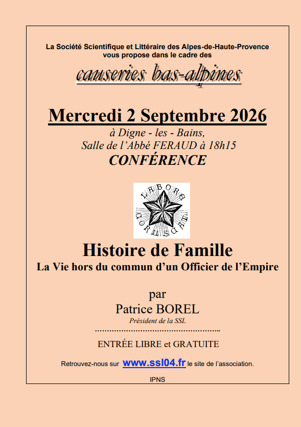 Conf�rence : Histoire de Famille - La vie hors du commun d�un Officier de l�Empire