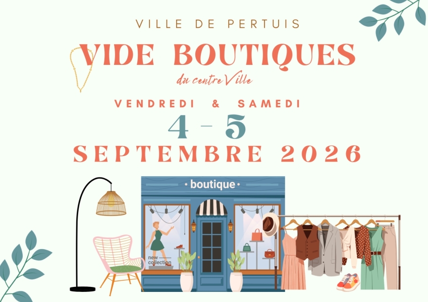 Vide boutiques du centre-ville de Pertuis