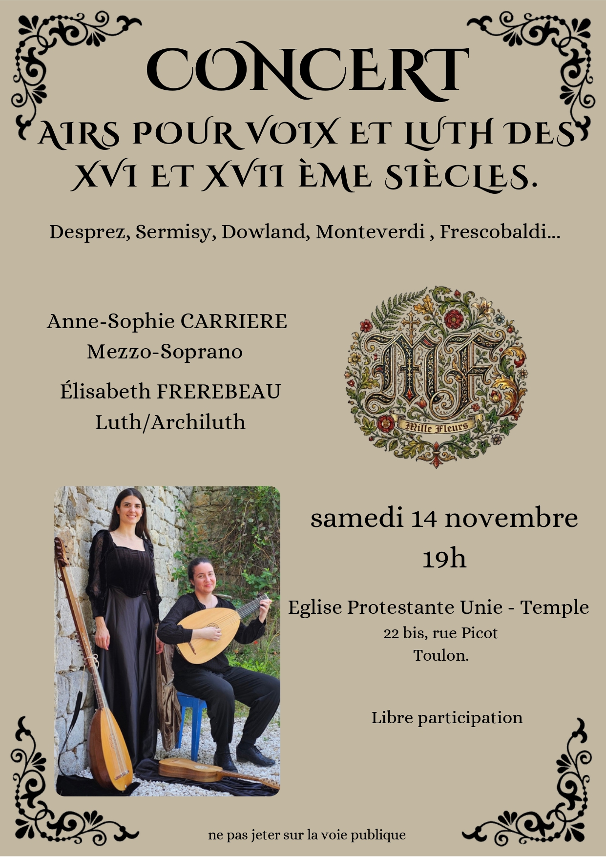 Concert - Duo luth et voix, musique Renaissance