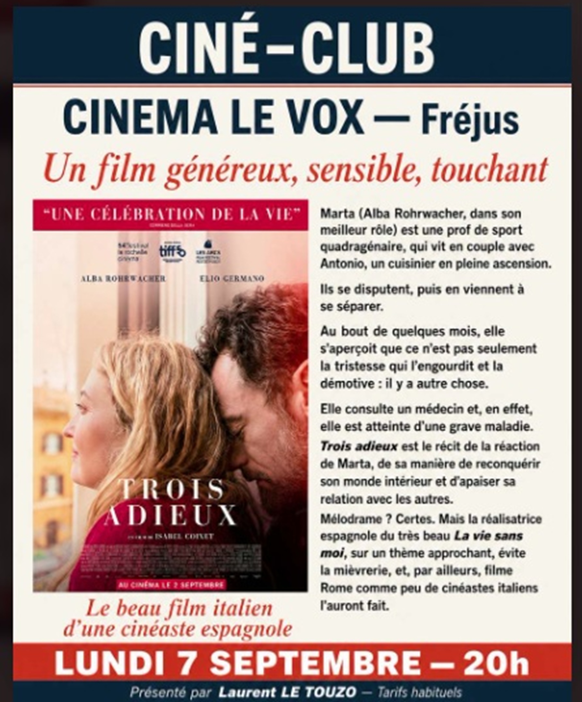 CINE CLUB AU CINEMA LE VOX