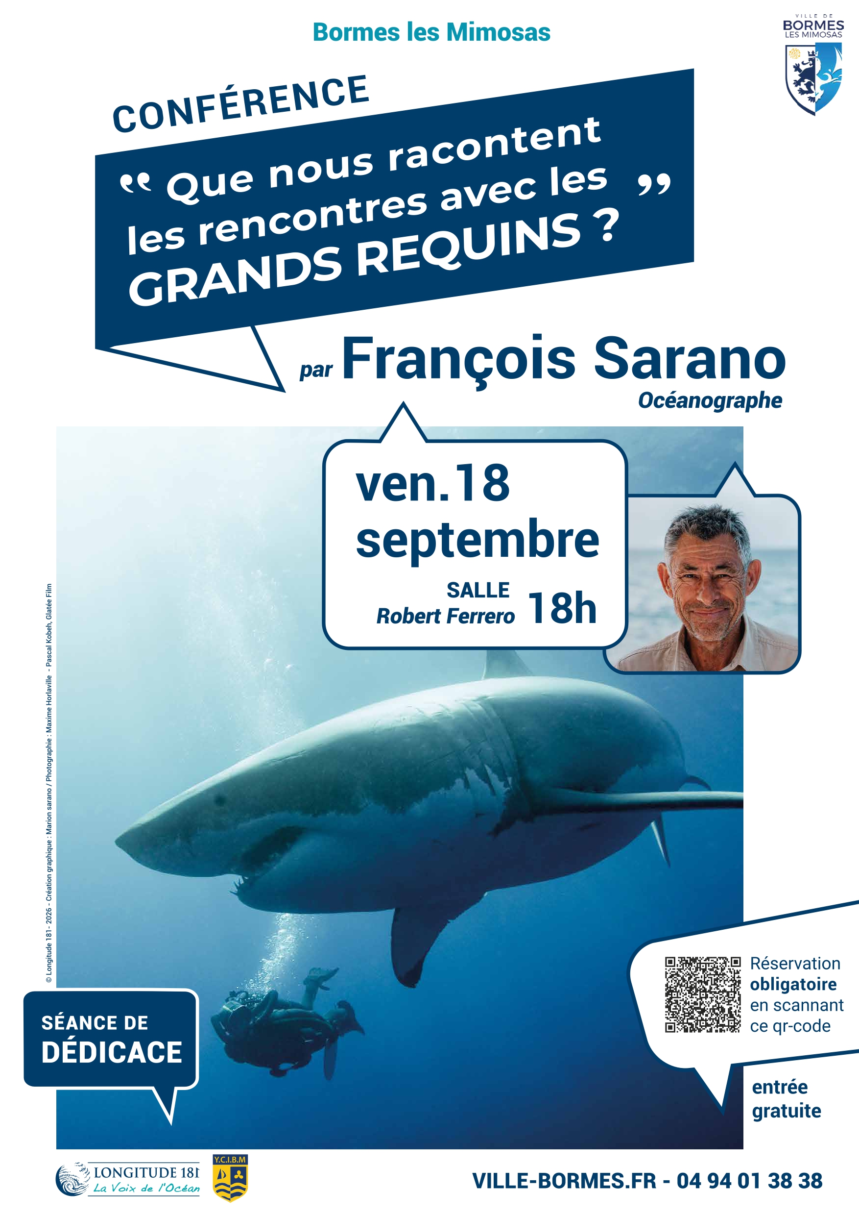 Conf�rence Que nous racontent les rencontres avec les grands requins ?