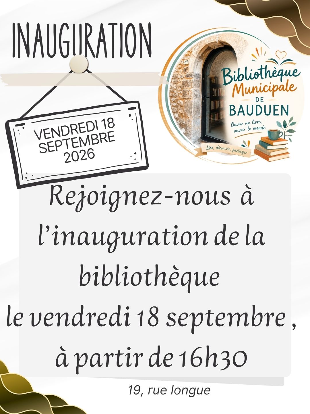Inauguration de la biblioth�que