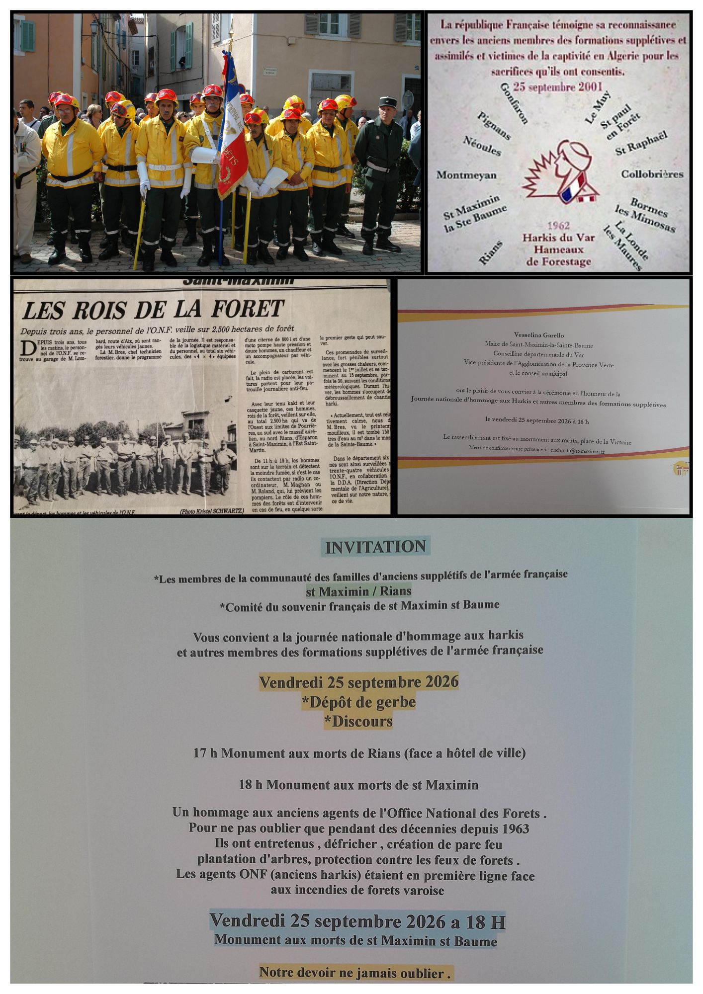 C�r�monie comm�morative d'hommage aux Harkis et aux anciens agents de l'Office National des For�ts
