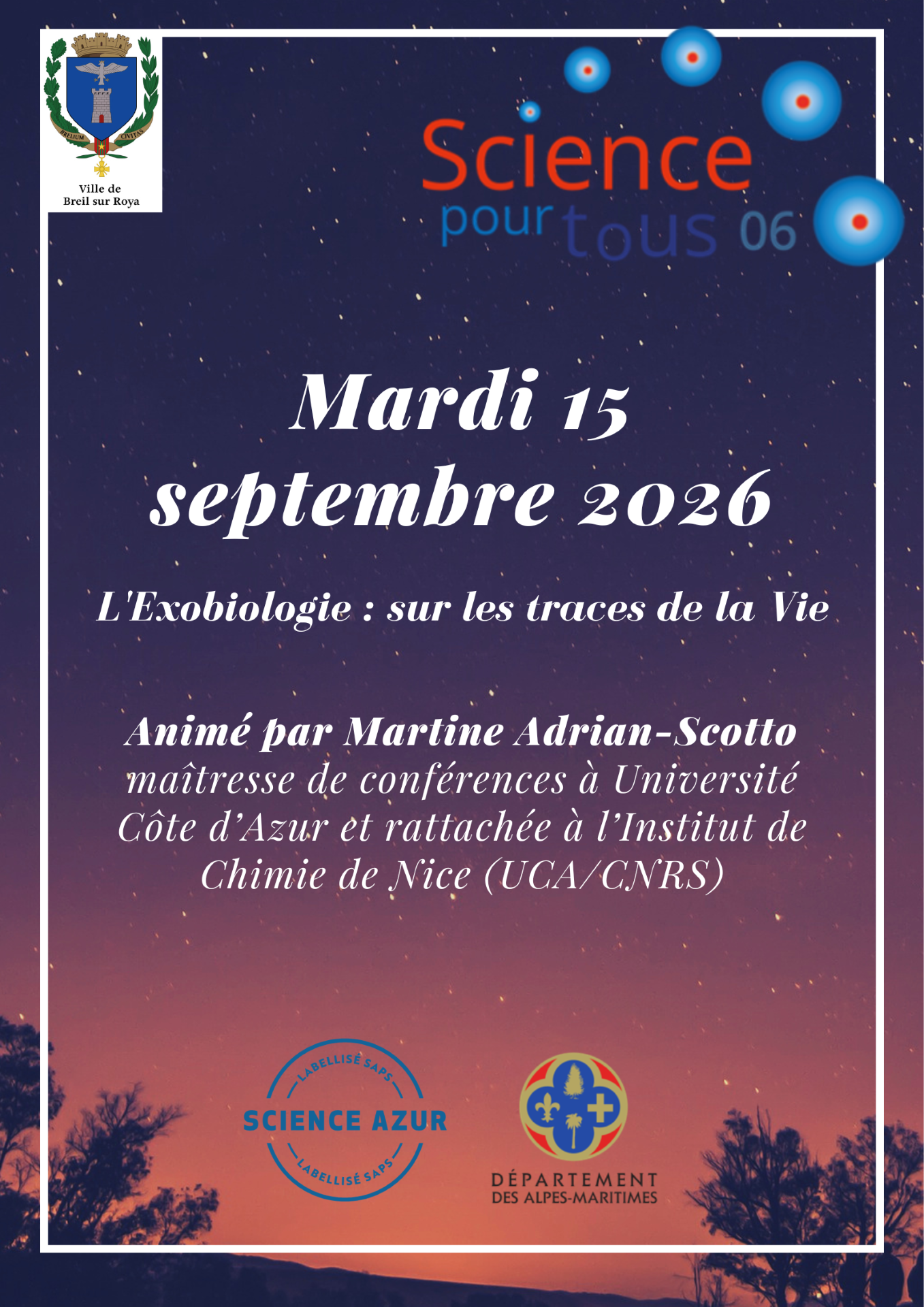 Conf�rence Sciences pour tous : 