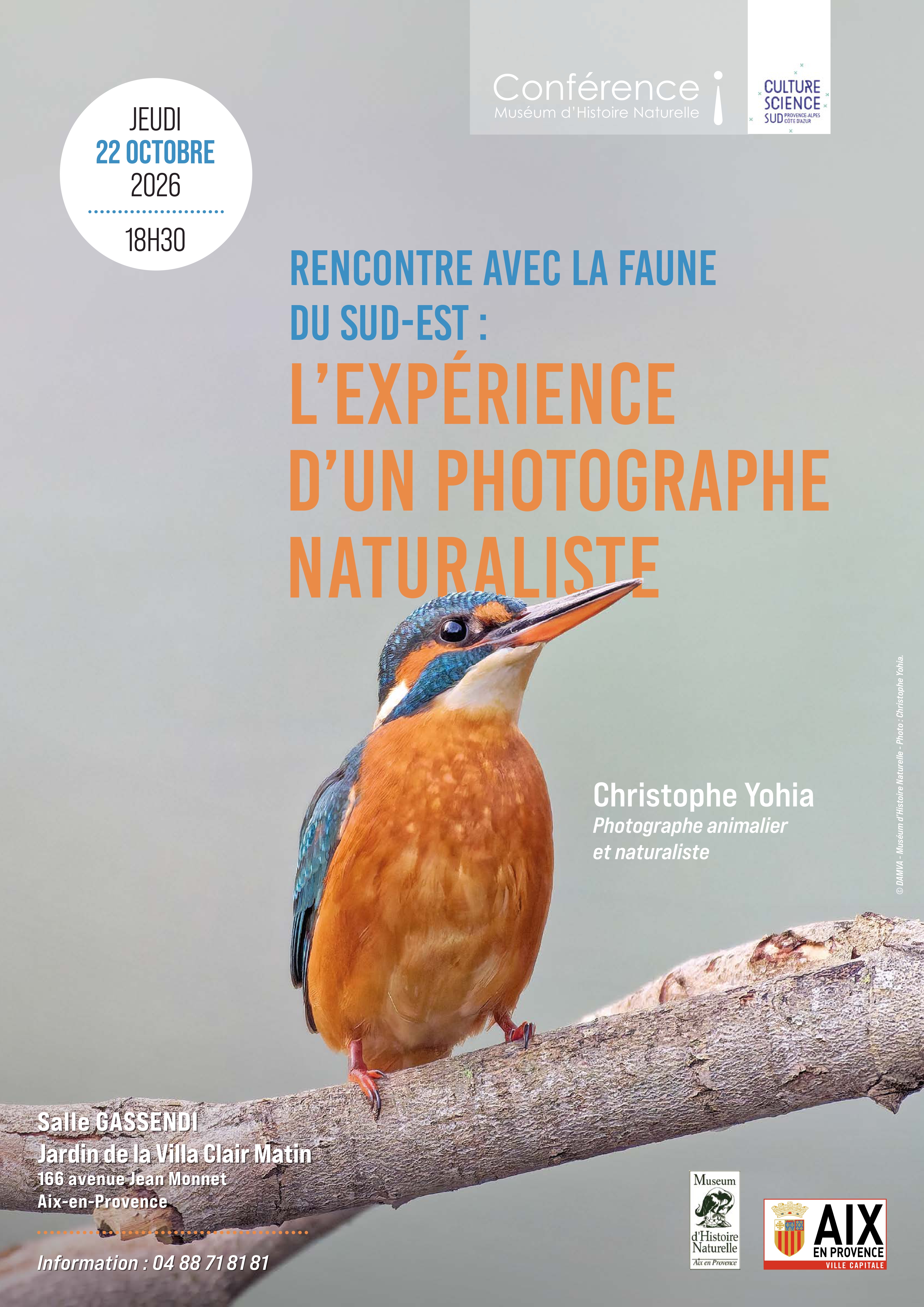 Conf�rence - Rencontre avec la faune du Sud-Est : l'exp�rience d'un photographe naturaliste