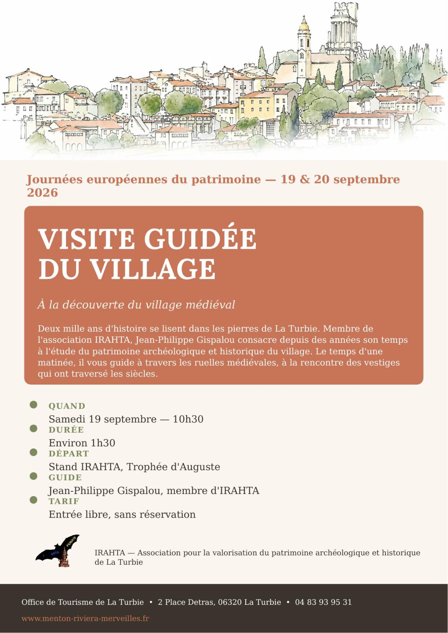 Journ�es Europ�ennes du Patrimoine : visite guid�e du village de La Turbie