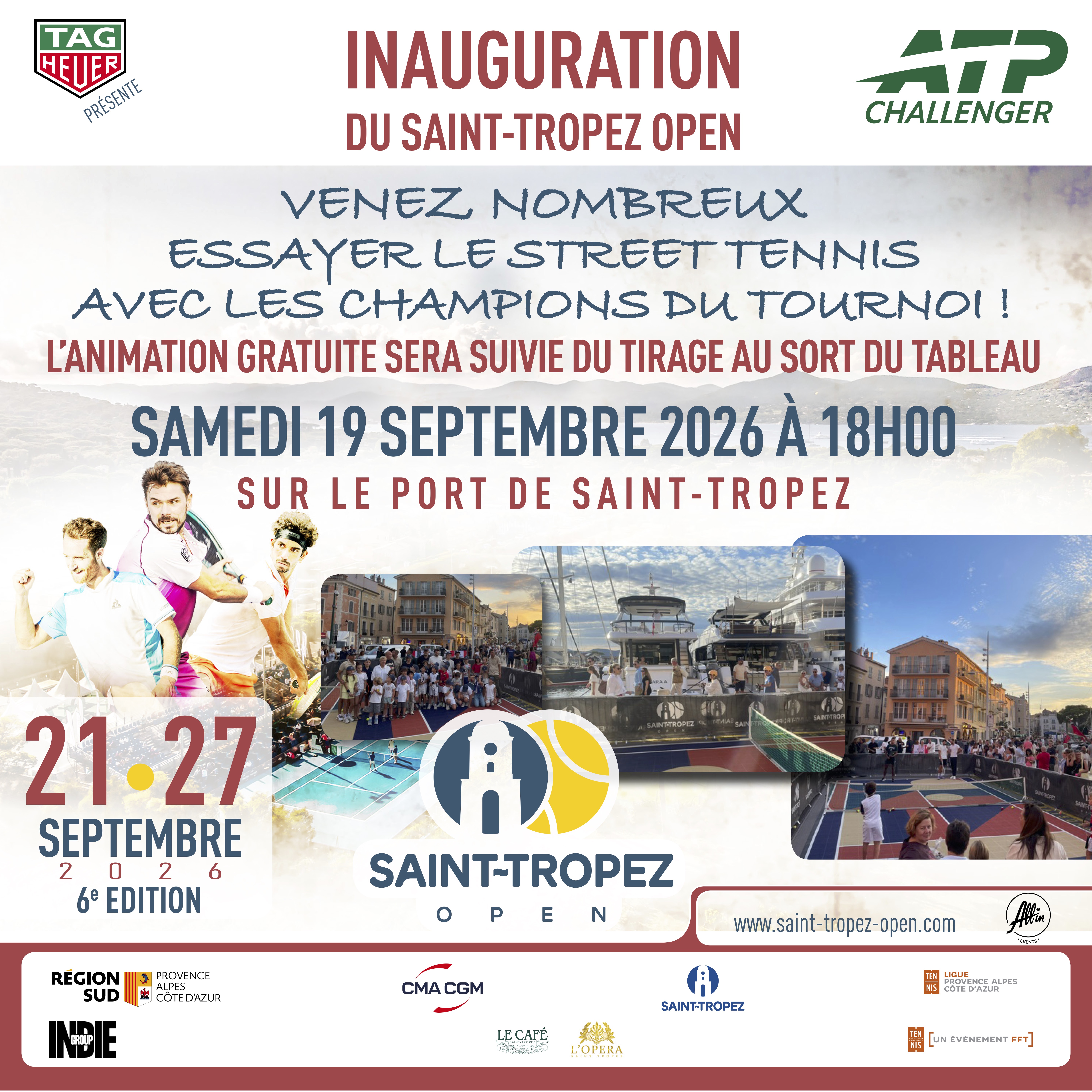 Exhibition de Tennis et tirage au sort tournoi - Saint-Tropez Open ATP 125